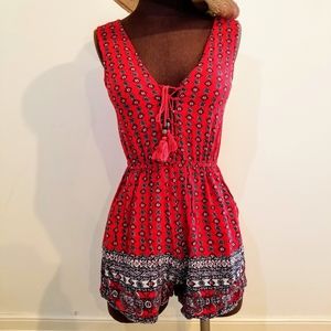 Red pattern Romper